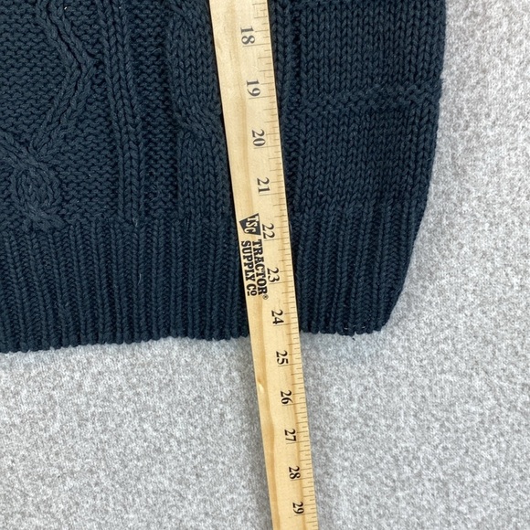 Vintage Victoria Jones cable knit sweater black with white rosettes sweet chunky - Picture 8 of 11